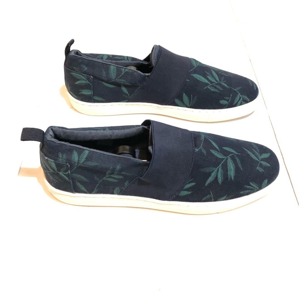 Men's Blue Canvas Slip On Sneakers - Picture 3 of 8